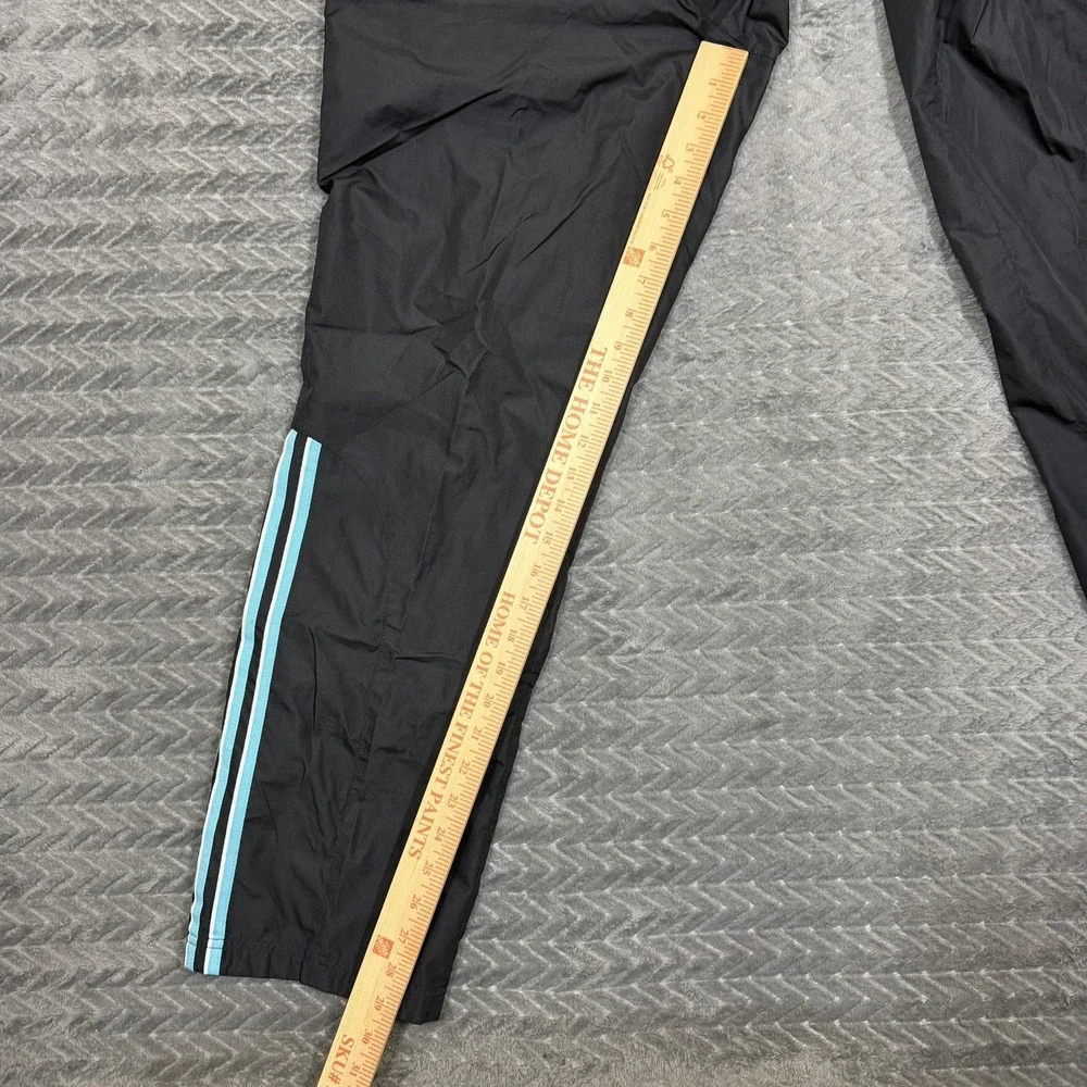 Vtg Adidas Track Windbreaker Pants Men Medium Black Baggy Y2K Zipper Lined
